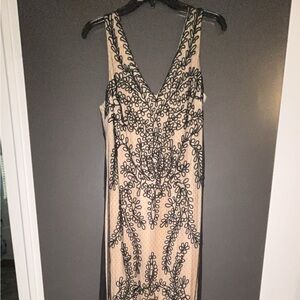 Elegant Black and Cream Dress